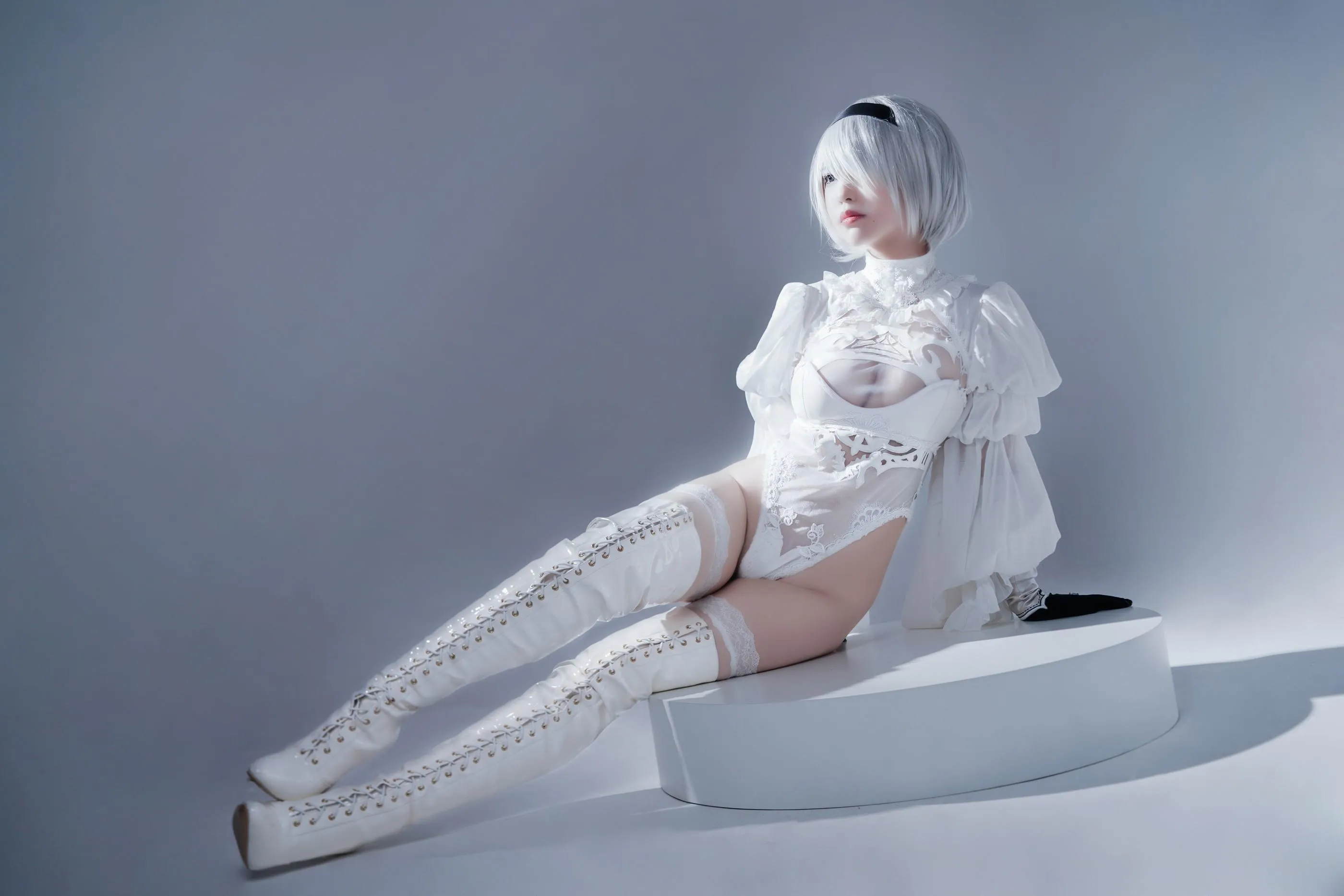 半半子 – NO.55 Automataヨルハ二号B型 白いドレス [51P]插图1